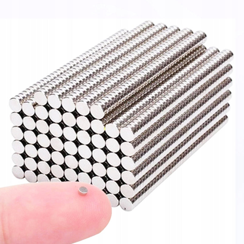 NEODYMIUM CYLINDRICAL MAGNET 2x1 mm STRONG, round, disc, HUNTER - 100 PCS