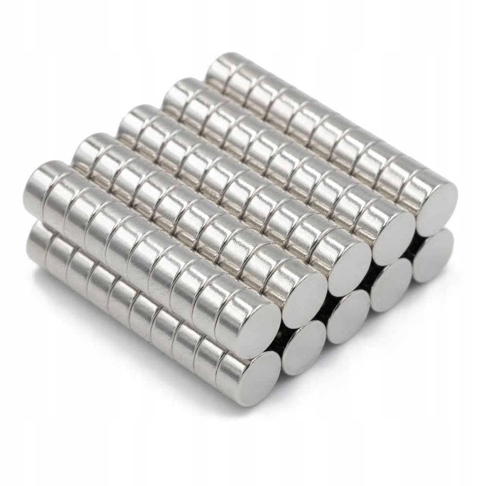 NEODYMIUM CYLINDRICAL MAGNET 6x3 mm STRONG, round, disc, HUNTER - 100 PCS