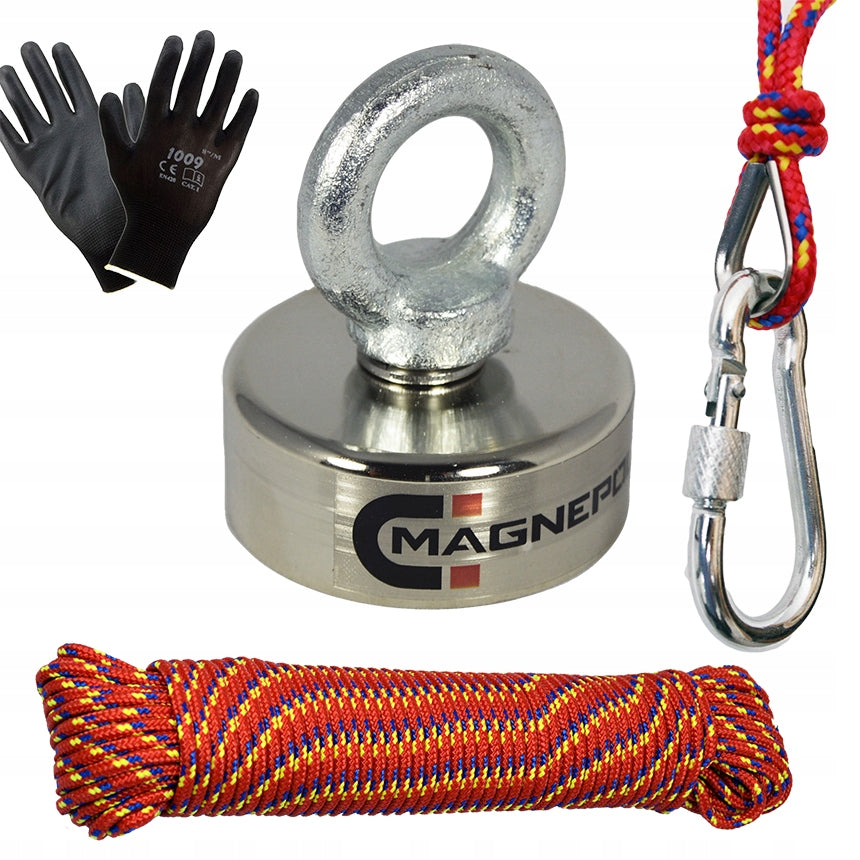 NEODYMIUM MAGNET 120kg N52 handle ROPE STRONG search kit
