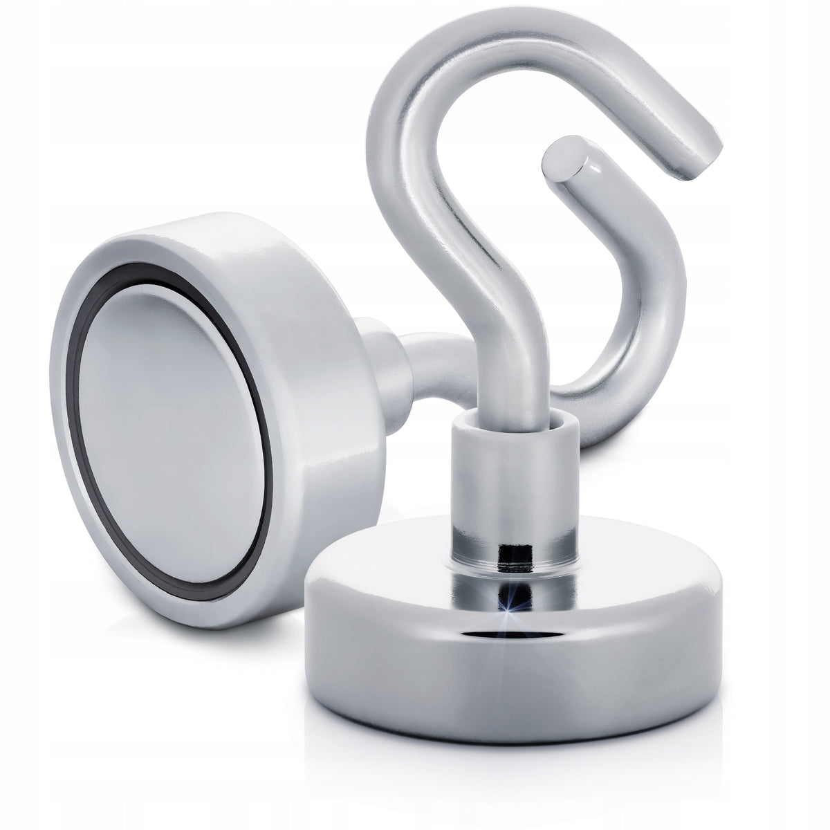 NEODYMIUM MAGNET WITH HOOK Ø25 mm / 24 kg, Holder Hanger Hook, 4 pcs. Brand Sensei