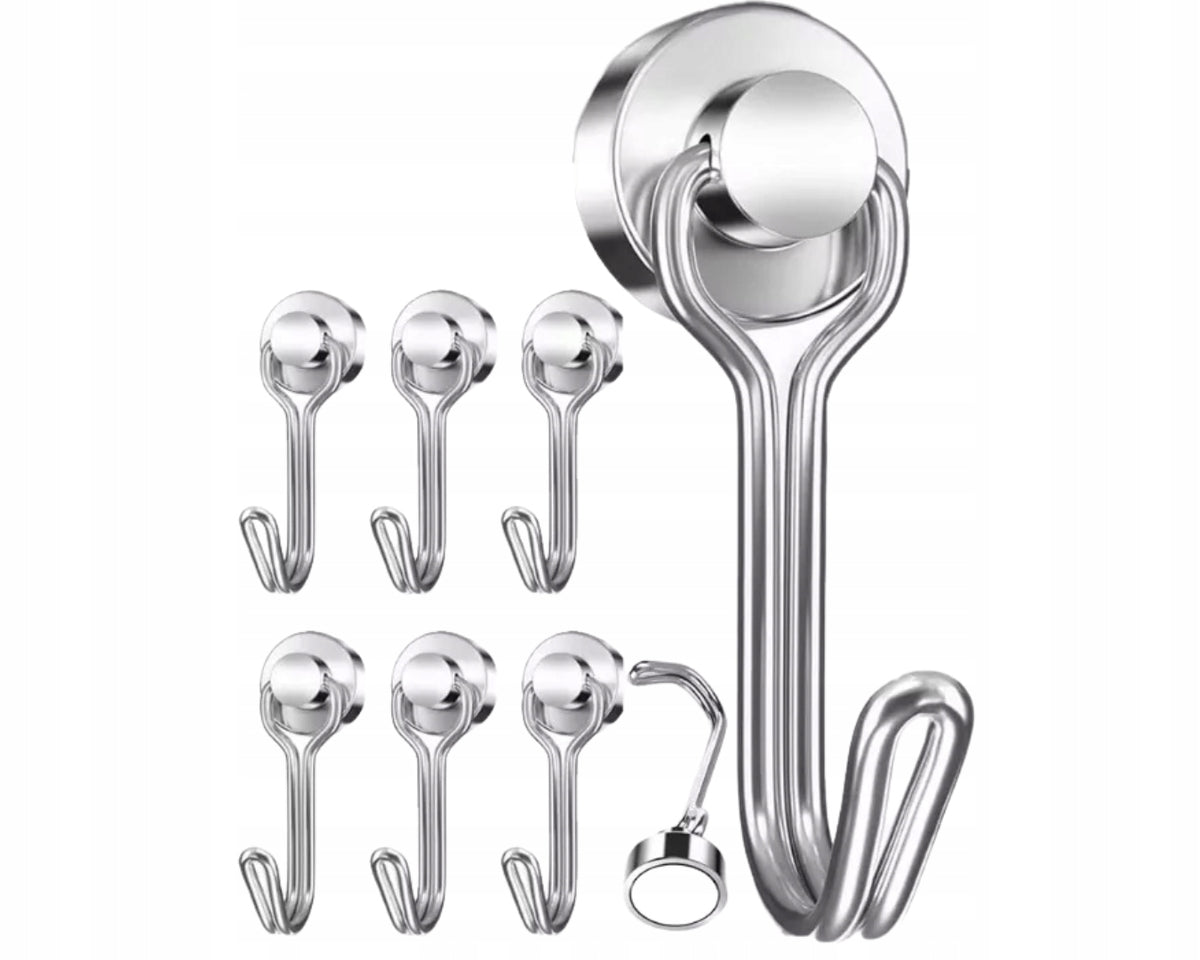 NEODYMIUM MAGNET WITH HOOK HANGER HOLDER STRONG FOR GARAGE FRIDGE 12 PIECES Number of pieces on offer 12 szt.