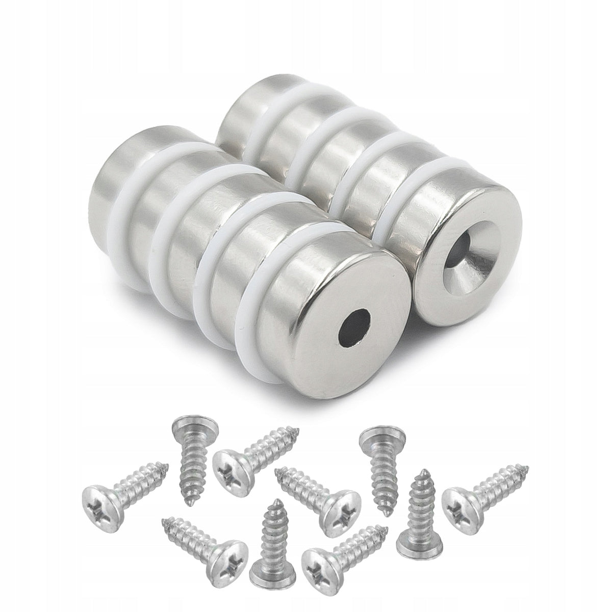 NEODYMIUM MAGNET WITH screw HOLE 14x5mm round, cylindrical, HUNTER 10 PCS