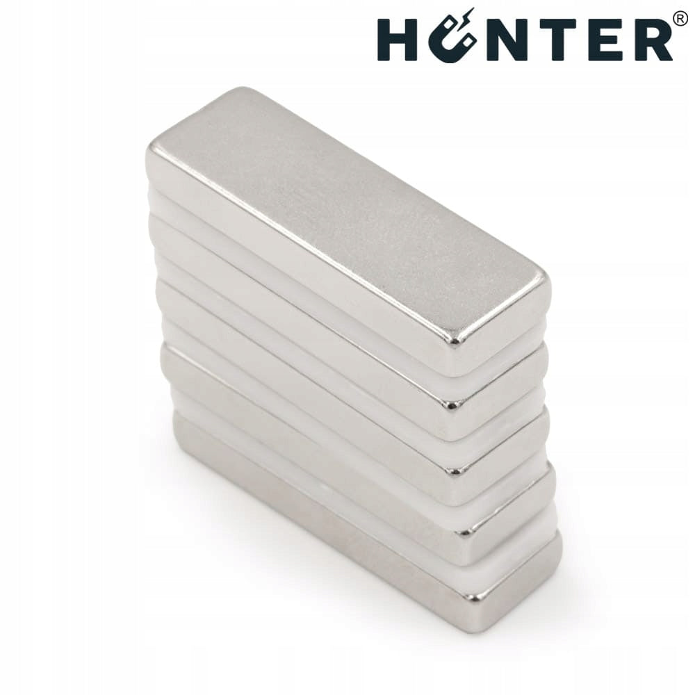 NEODYMIUM PLATE MAGNET 30x10x4mm, bar, rectangular, HUNTER - 5 PCS Brand Hunter