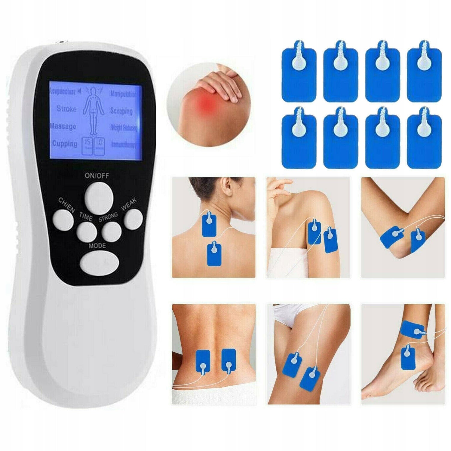 NERVE MUSCLE ELECTROSTIMULATOR TENS EMS STRONG SET Brand no brand