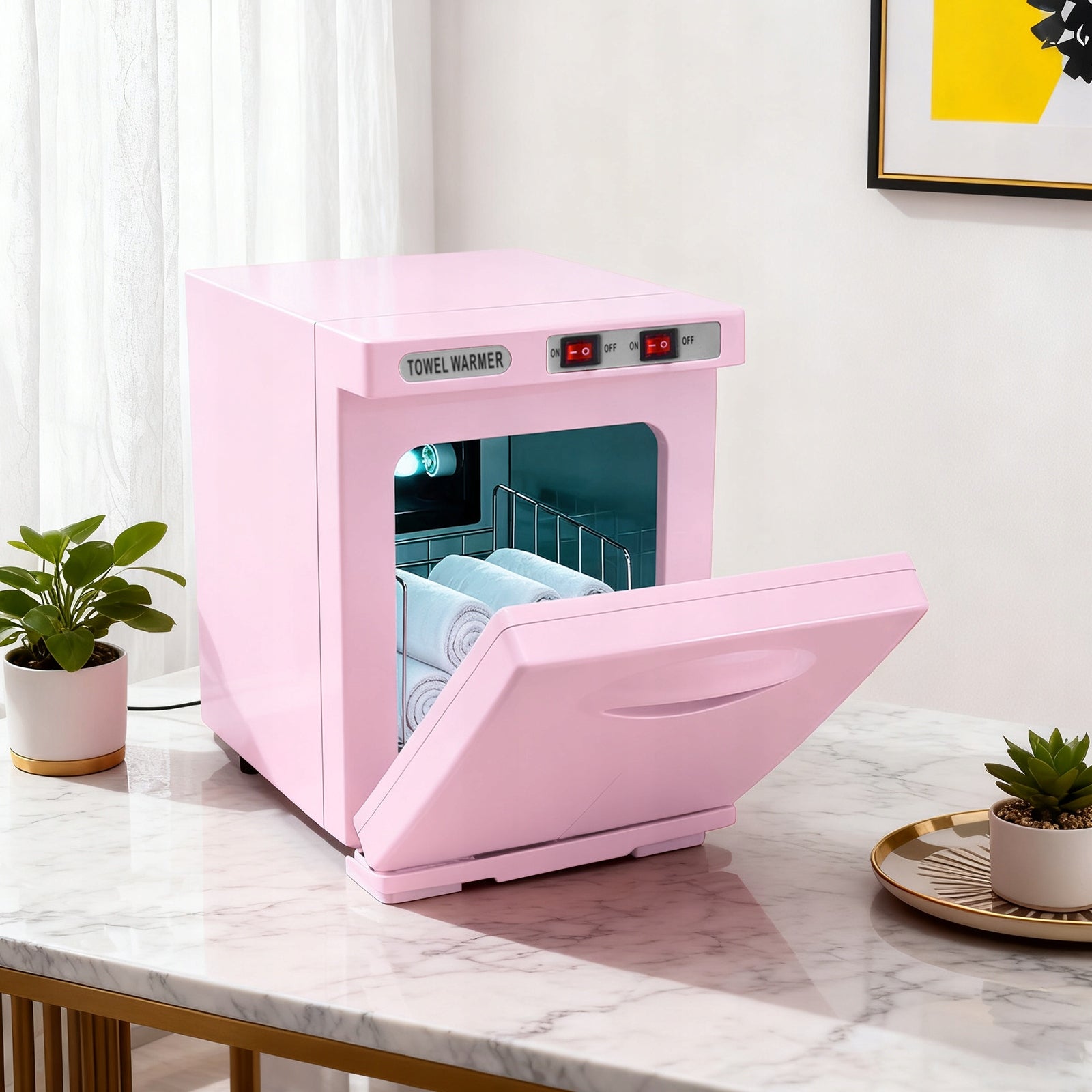 NETTLIFE 5 Liter Towel Disinfection Cabinet, Pink Packaging status original