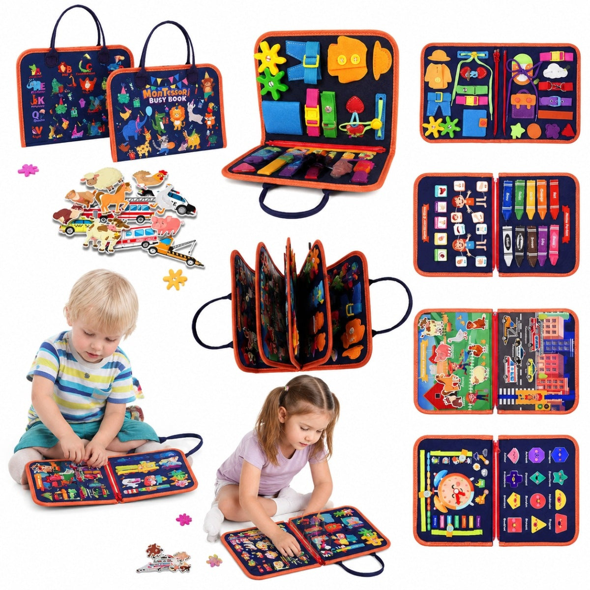 NEW 8IN1 SENSORY BOOK MANIPULATION BOARD XXL SAFE