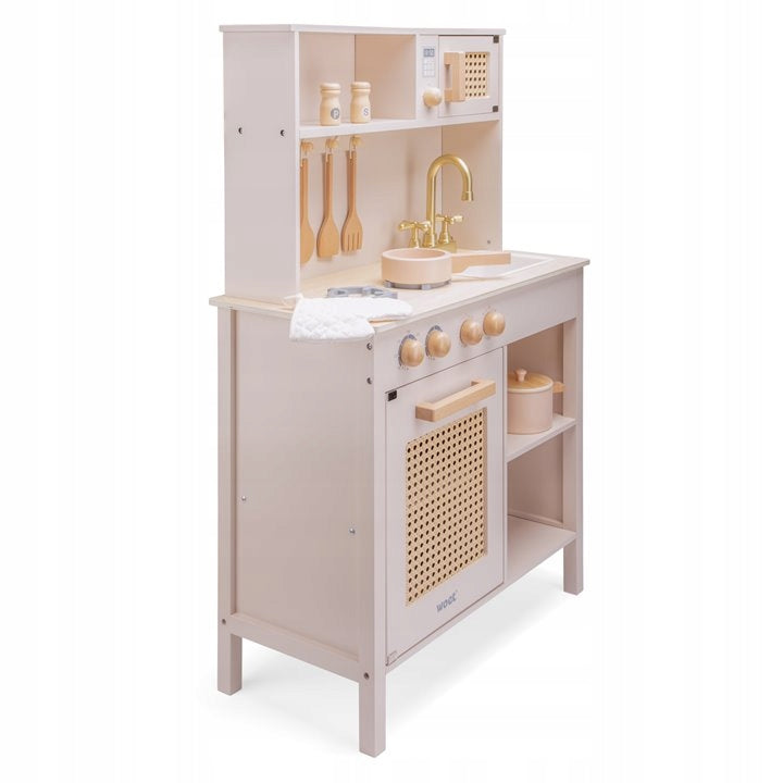 NEW CLASSIC TOYS WOODEN RATTAN KITCHEN PINK GIFT Brand New Classic Toys