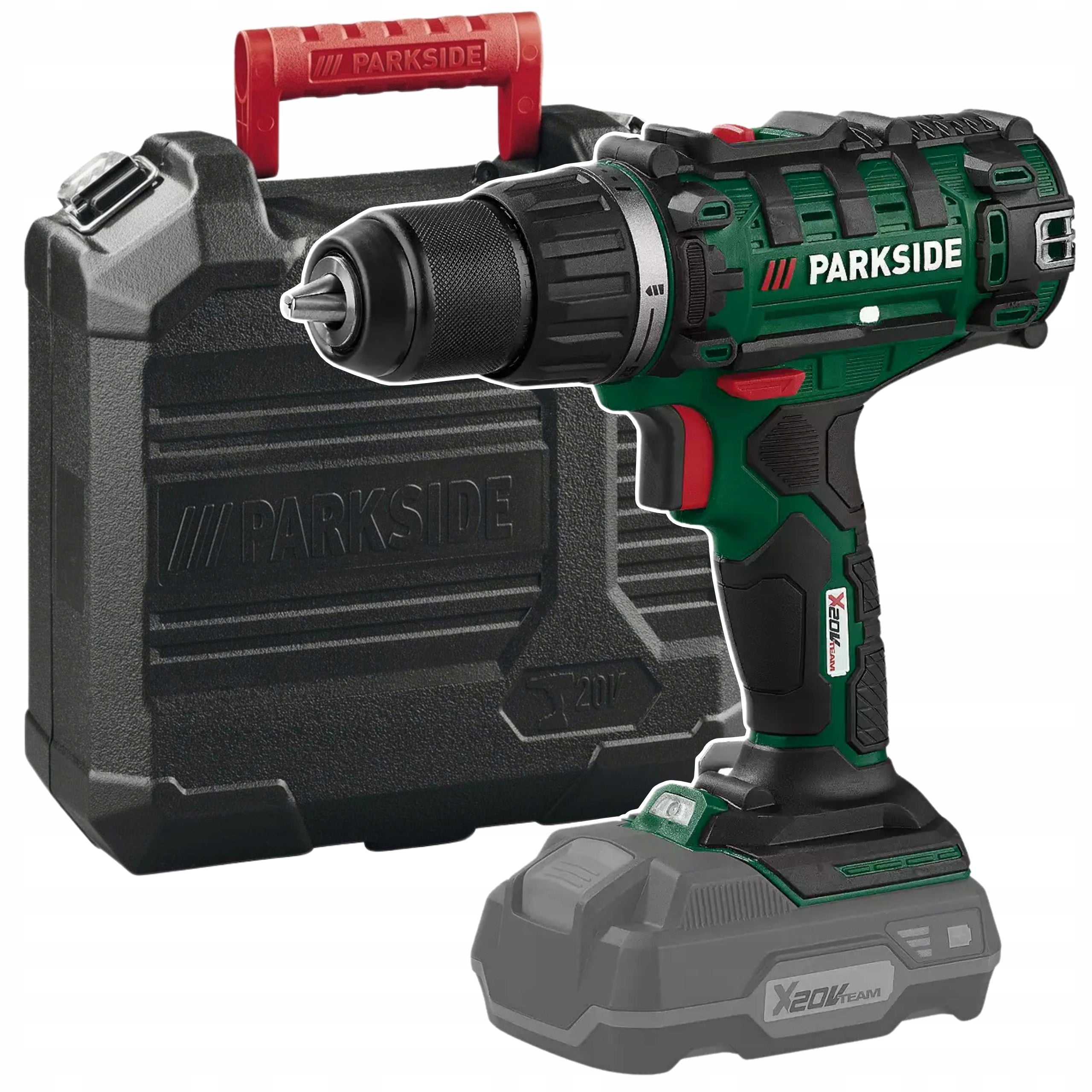 NEW Drill/driver PARKSIDE PABS 20-Li 20V x20v Team SOLO + Suitcase