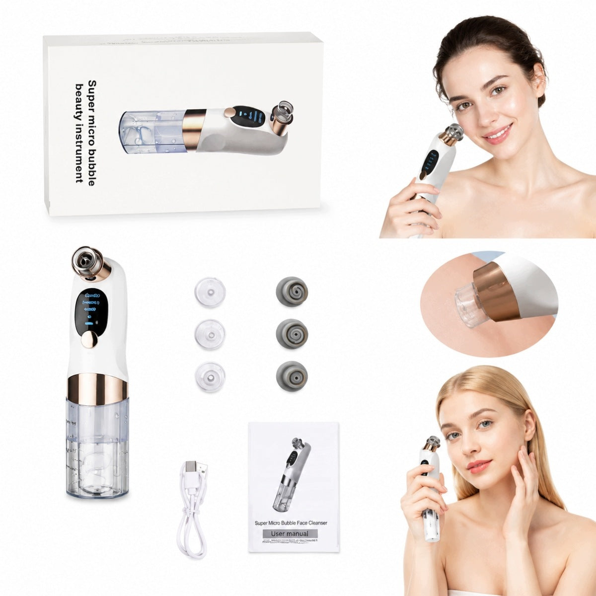 NEW ELECTRIC BLACKHEAD VACUUM CLEANER BLACKHEAD PIMPLES 6in1