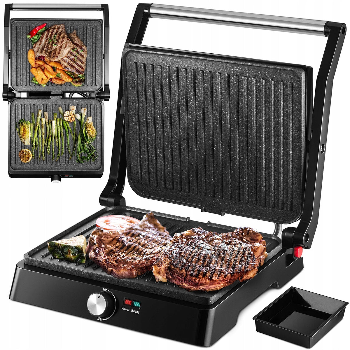 NEW Electric Folding Grill 2200W Toaster 180 Degree