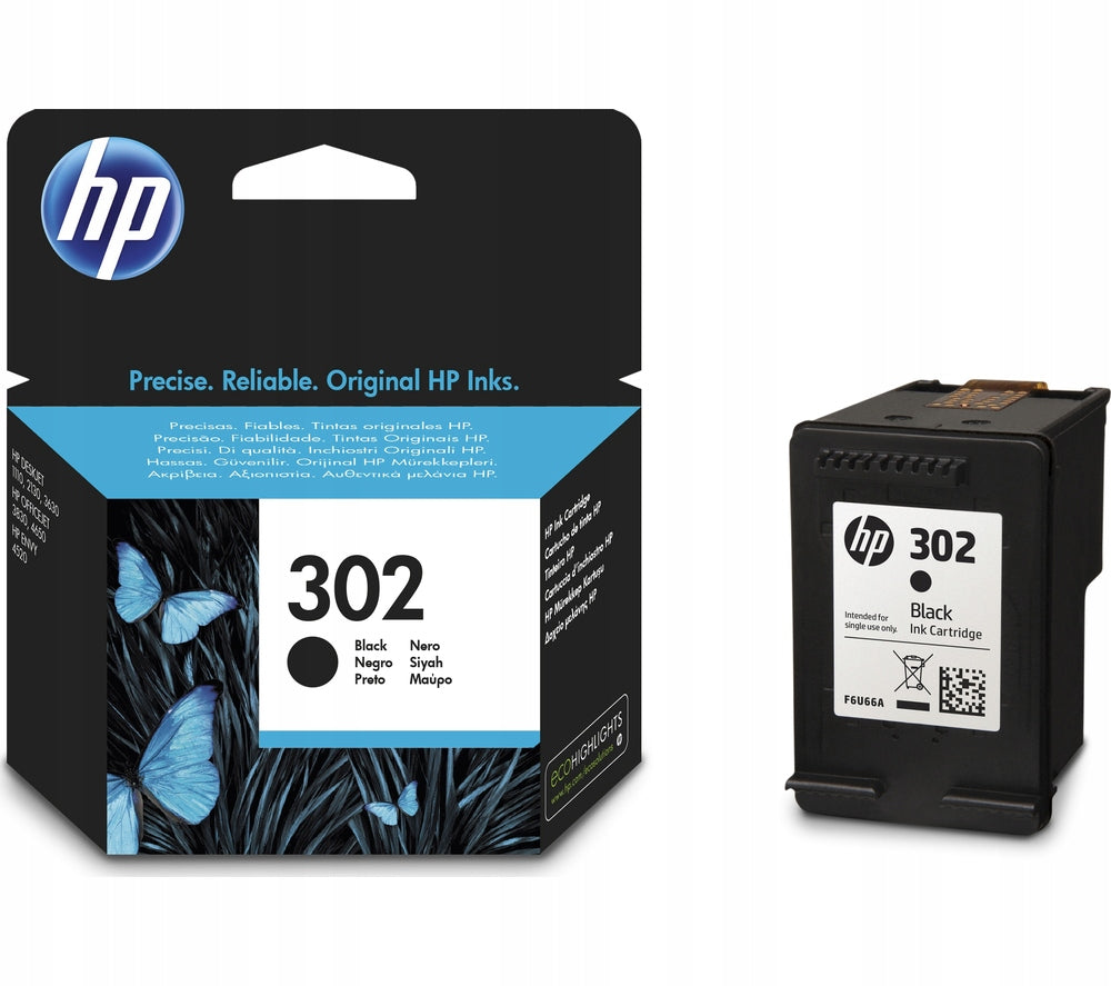 NEW ORIGINAL INK HP 302 BLACK F6U66AE Manufacturer code F6U66AE