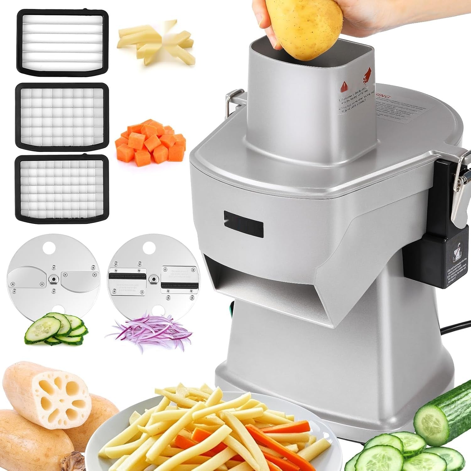 NEWTRY 4-in-1 Electric Vegetable Slicer, Commercial M4A