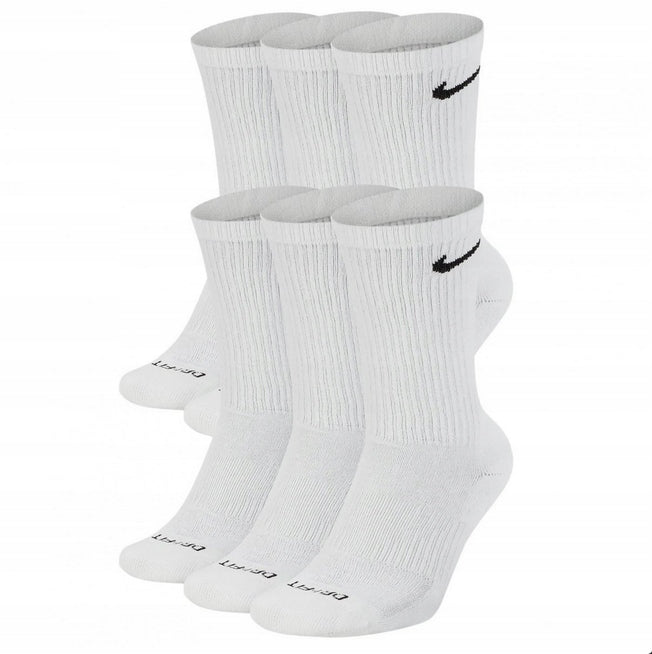 NIKE Socks EVER DAY UNISEX SIZE 42-46 WHITE OVER ANKLE 6 PAIRS Packaging status original