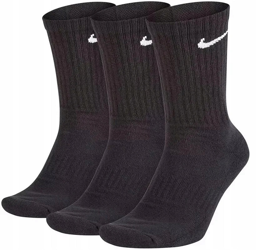 NIKE Socks set of 3 pairs of cotton high for training black ros. 42-46