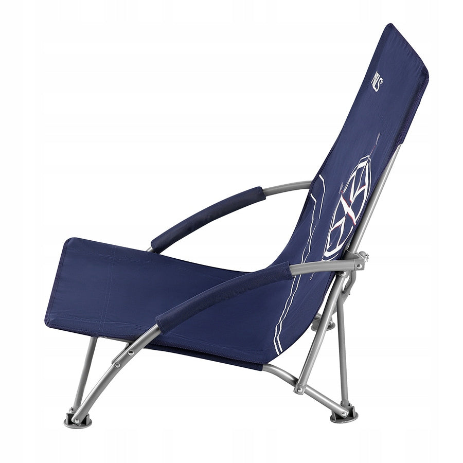 NILS Beach Lounger Garden Folding Hiking Chair With Cover Color blue