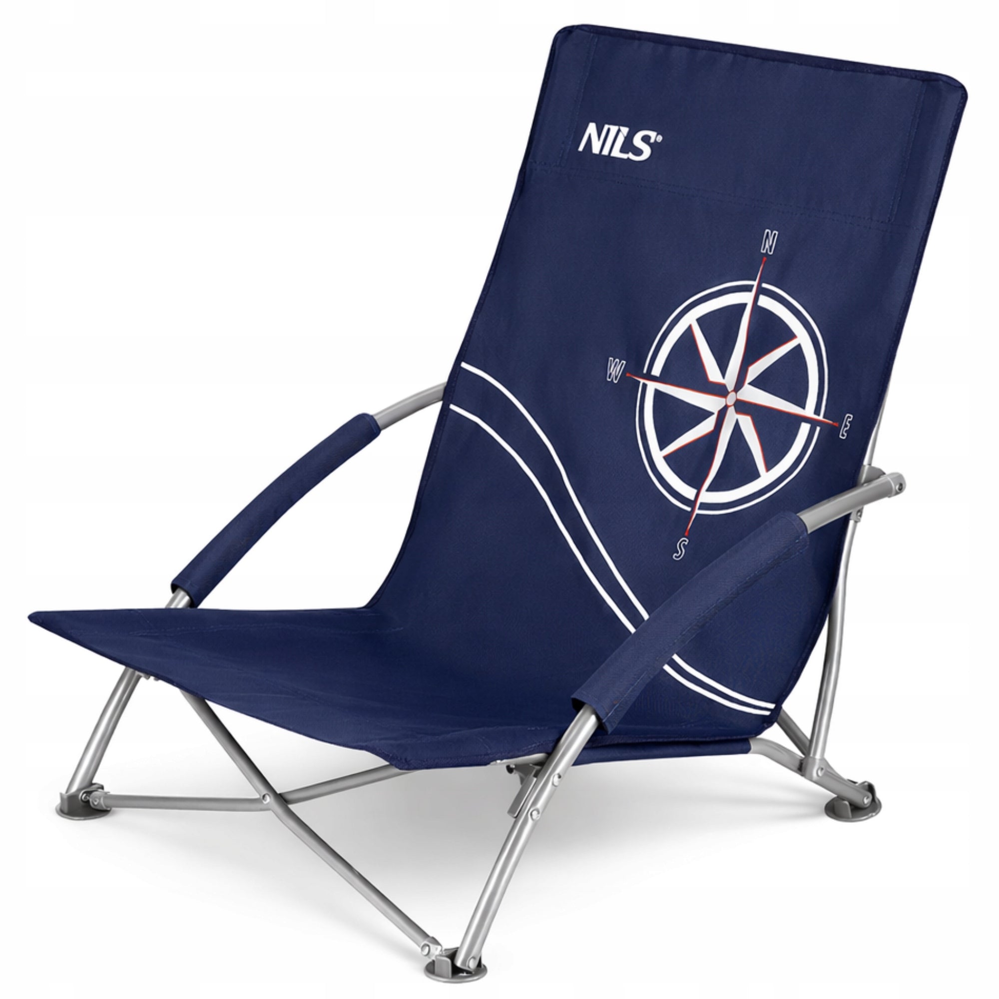 NILS Beach Lounger Garden Folding Hiking Chair With Cover Model Leżak NILS