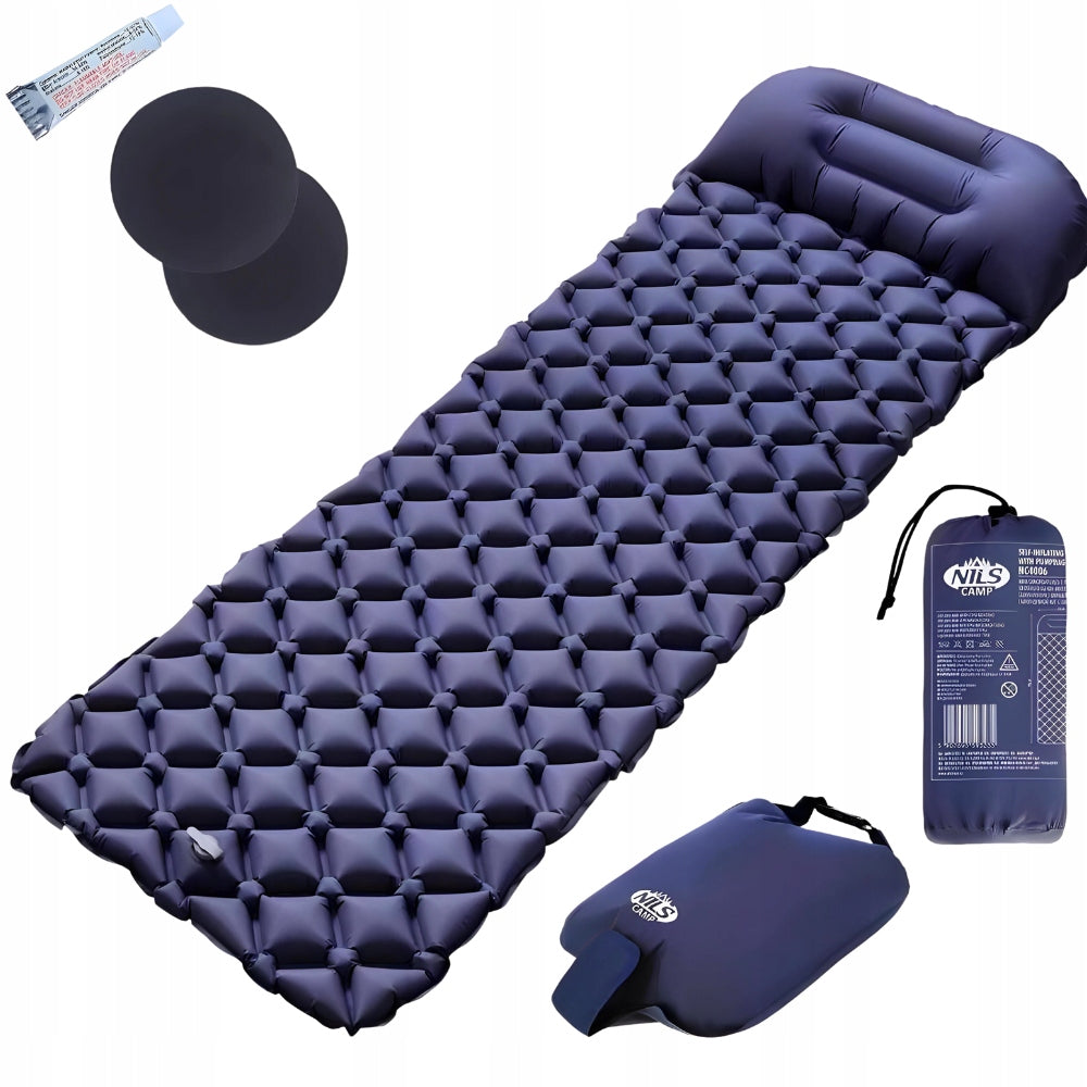 NILS Camping Hiking Mat Pumped Tent Mattress + Cover