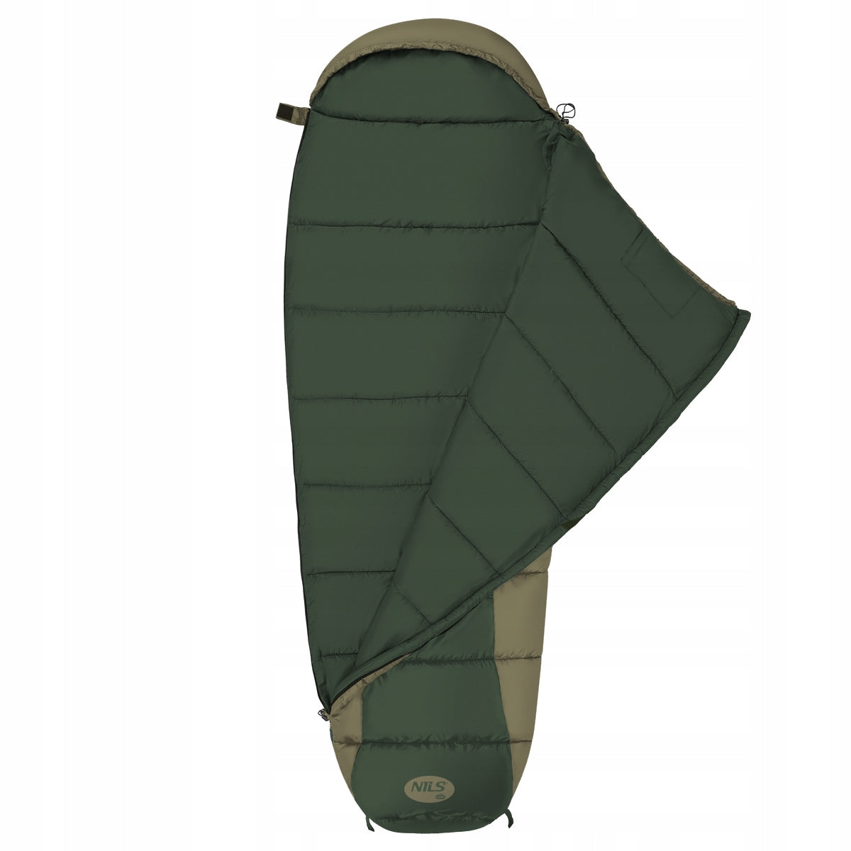 NILS NC2012 GREEN SLEEPING BAG 220x80cm Warm Hiking Hood Manufacturer code NC2012