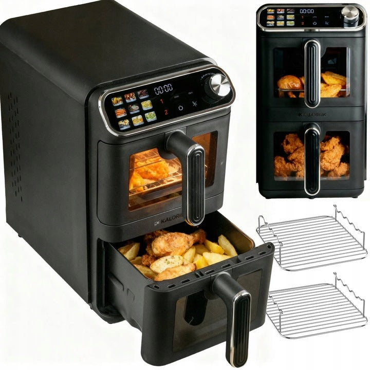 NON-FAT TWO-CHAMBER VERTICAL AIR FRYER 2460W 11L AIR FRYER 2 GRATES