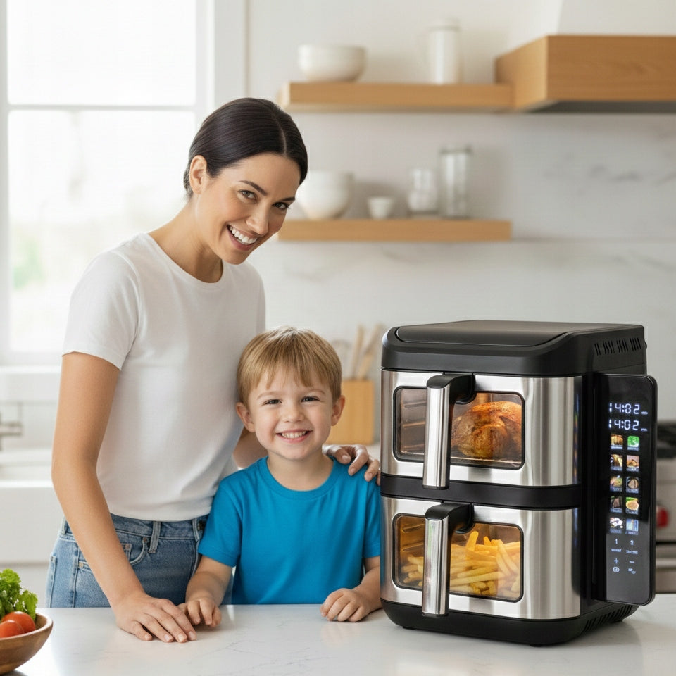 NON-FAT VERTICAL AIR FRYER XXL 11L 2800W AIR FRYER TWO-CHAMBER BASS Manufacturer code BH 10884-A