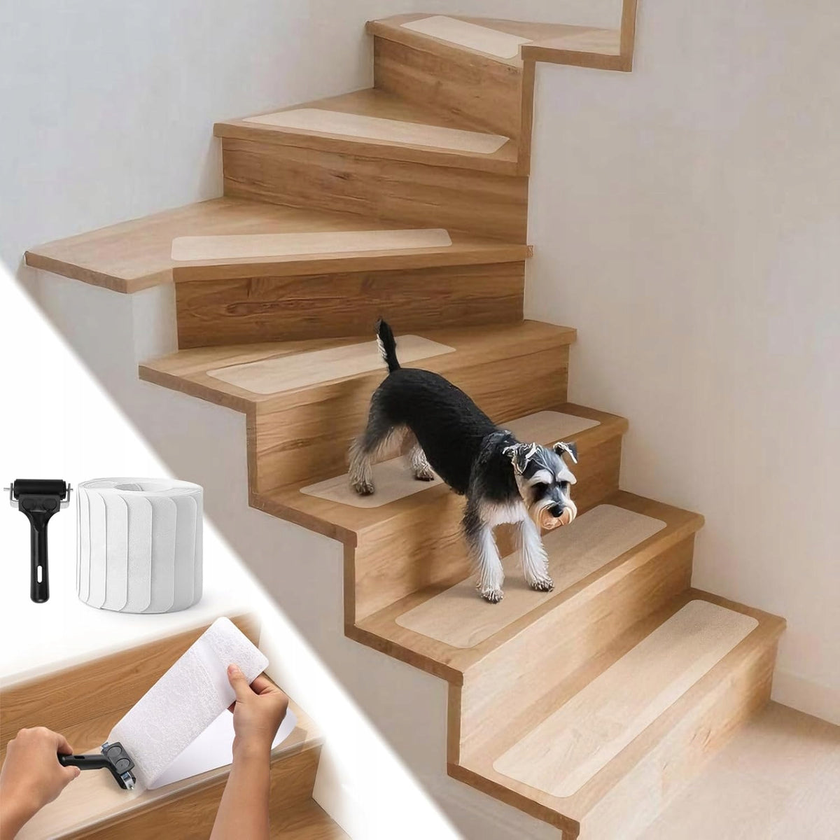 NON-SLIP STAIR MATS TRANSPARENT SET OF 15