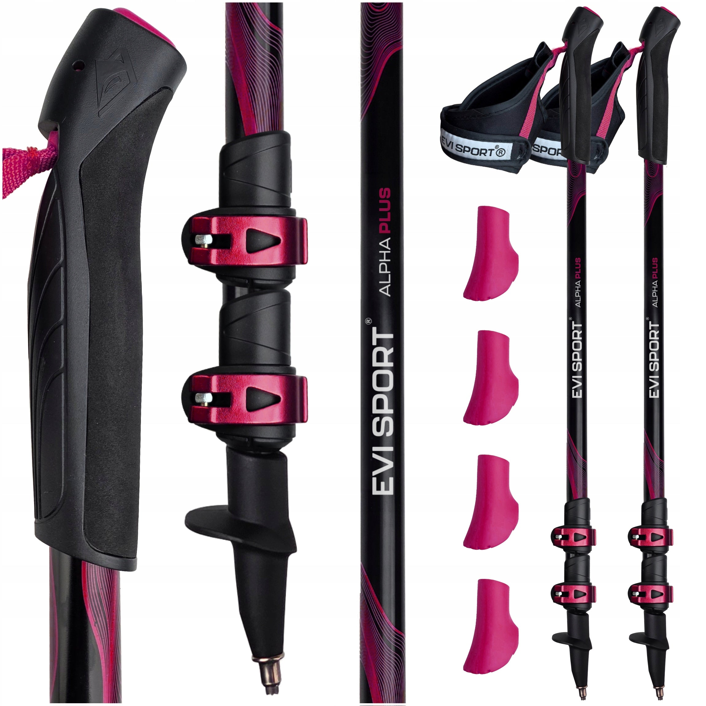 NORDIC WALKING ALUMINIUM TELESCOPIC POLES FOLDING TREKKING INTO LIGHT MOUNTAINS
