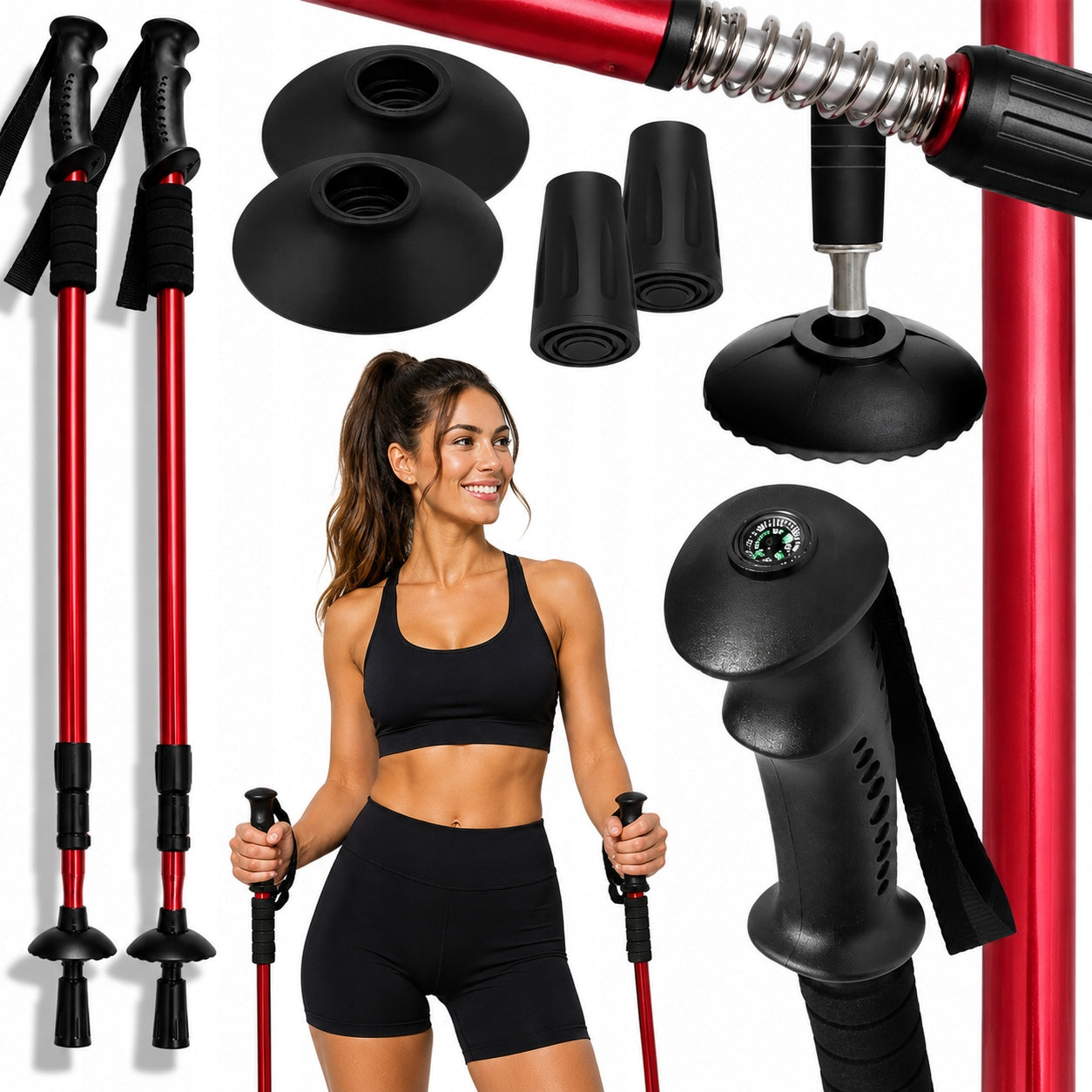 NORDIC WALKING POLES FOR WALKING ON THE MOUNTAINS ADJUSTABLE TREKKING Manufacturer code 842252
