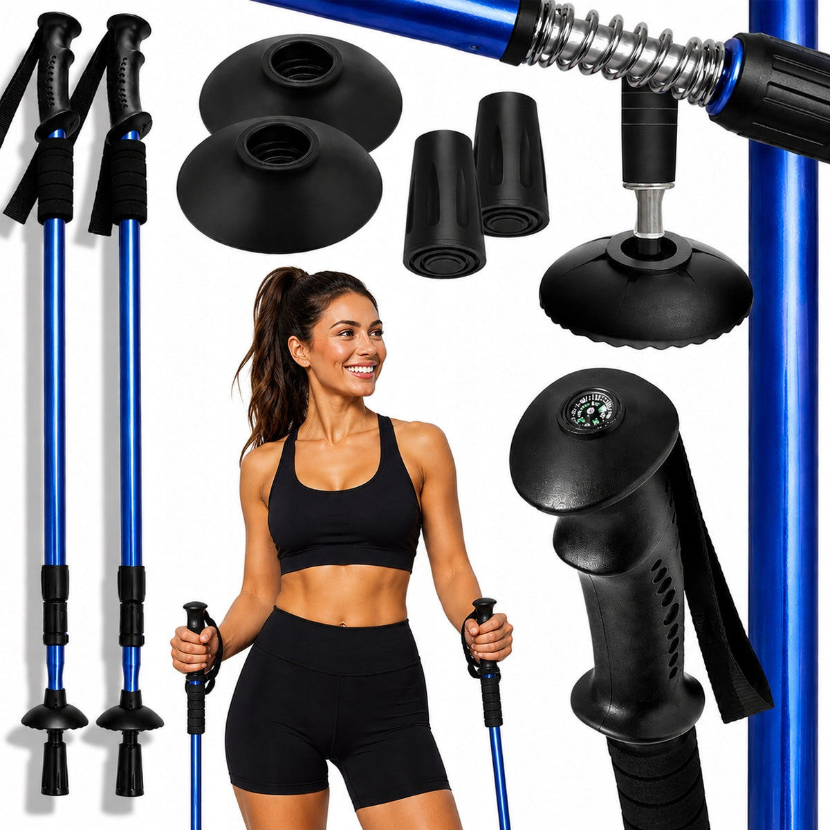 NORDIC WALKING POLES FOR WALKING ON THE MOUNTAINS ADJUSTABLE TREKKING