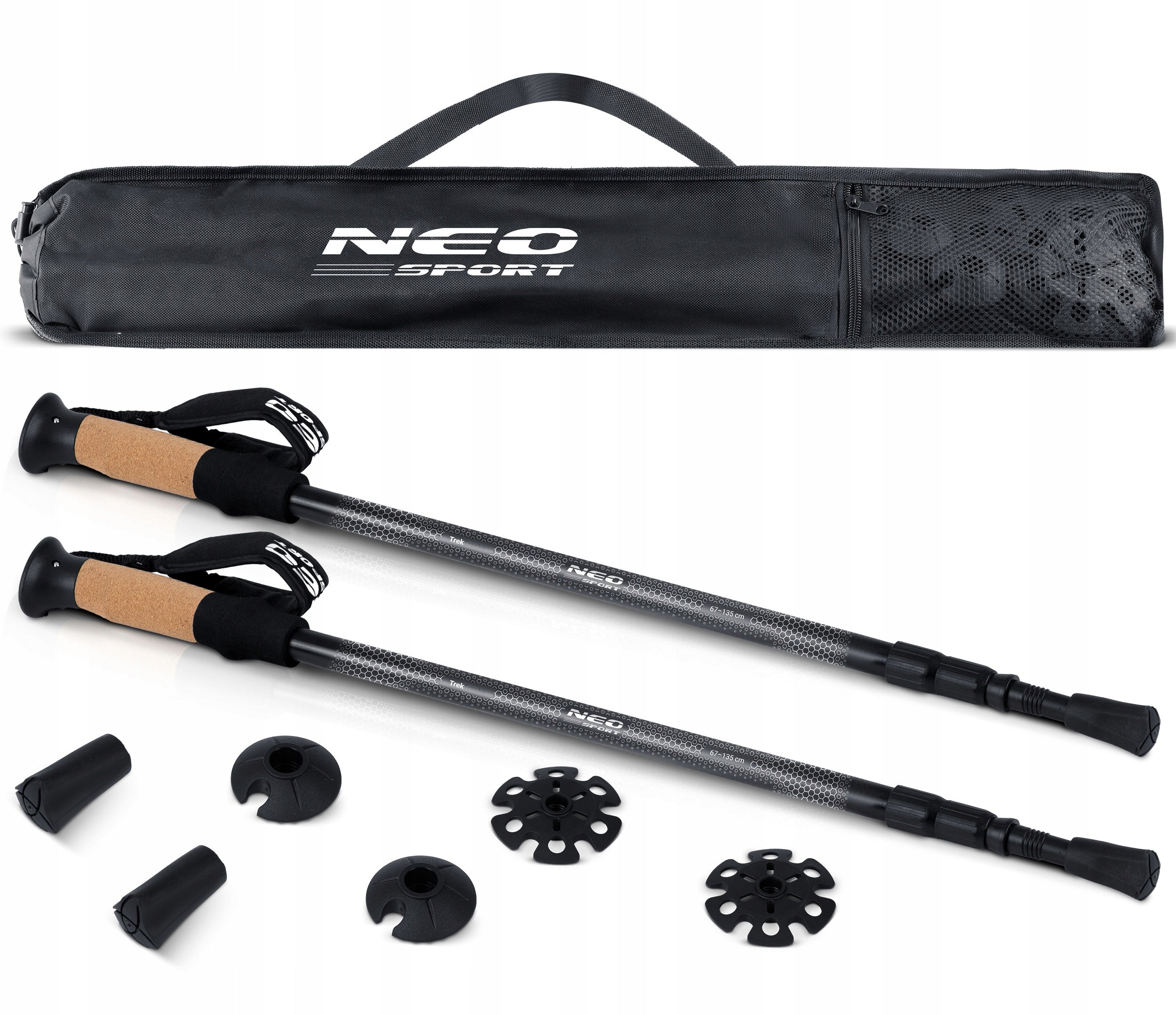 NORDIC WALKING POLES TREKKING POLES FOR WALKING ADJUSTABLE 2pcs. Packaging status original