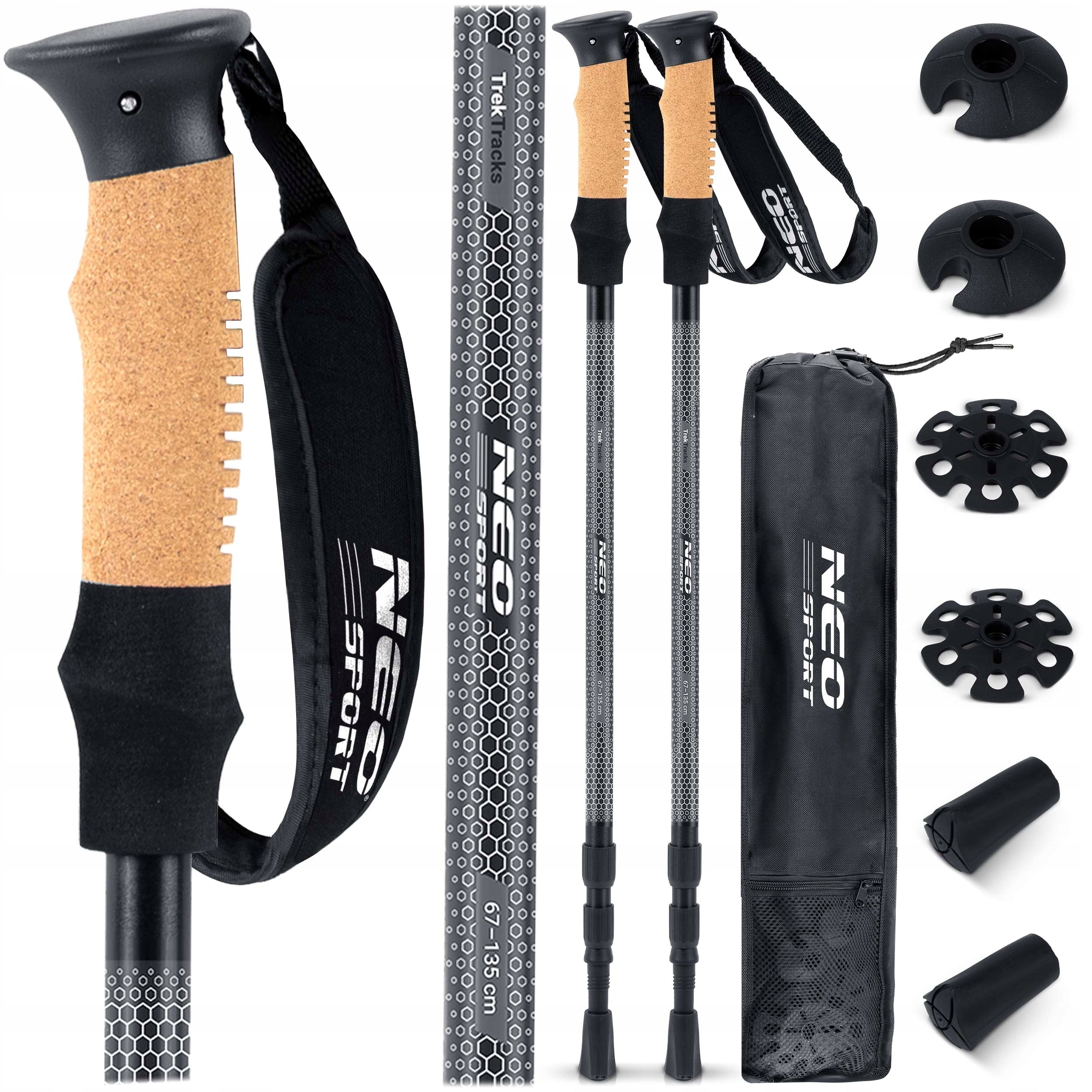 NORDIC WALKING POLES TREKKING POLES FOR WALKING ADJUSTABLE 2pcs.