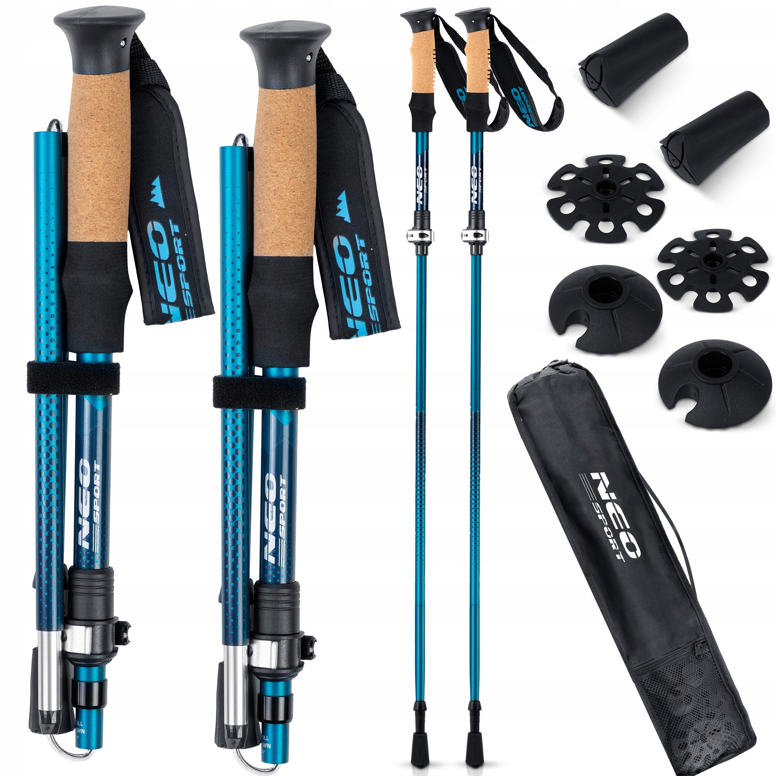 NORDIC WALKING POLES TREKKING POLES FOR WALKING IN FOLDING MOUNTAINS 2PCS. Packaging status original