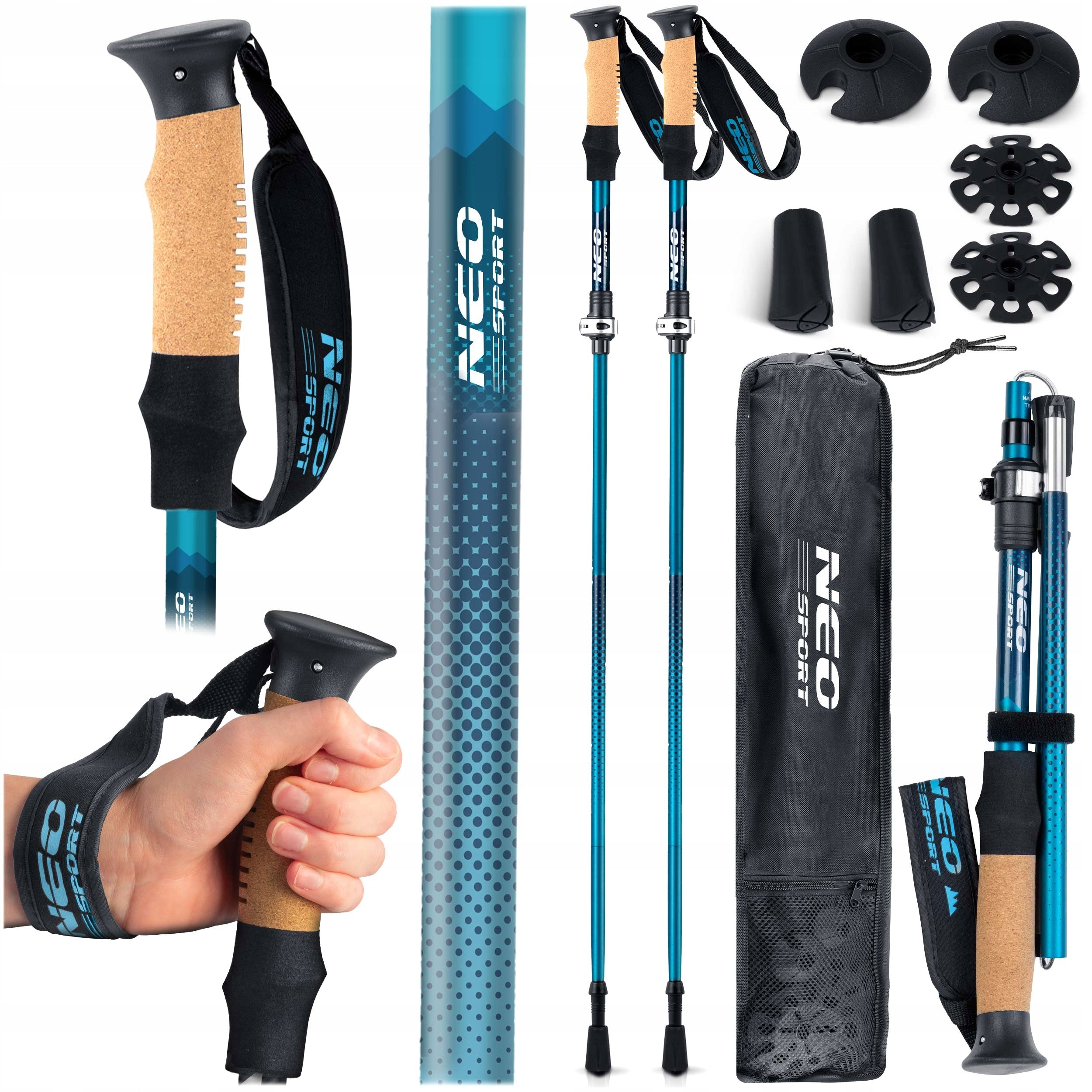 NORDIC WALKING POLES TREKKING POLES FOR WALKING IN FOLDING MOUNTAINS 2PCS.