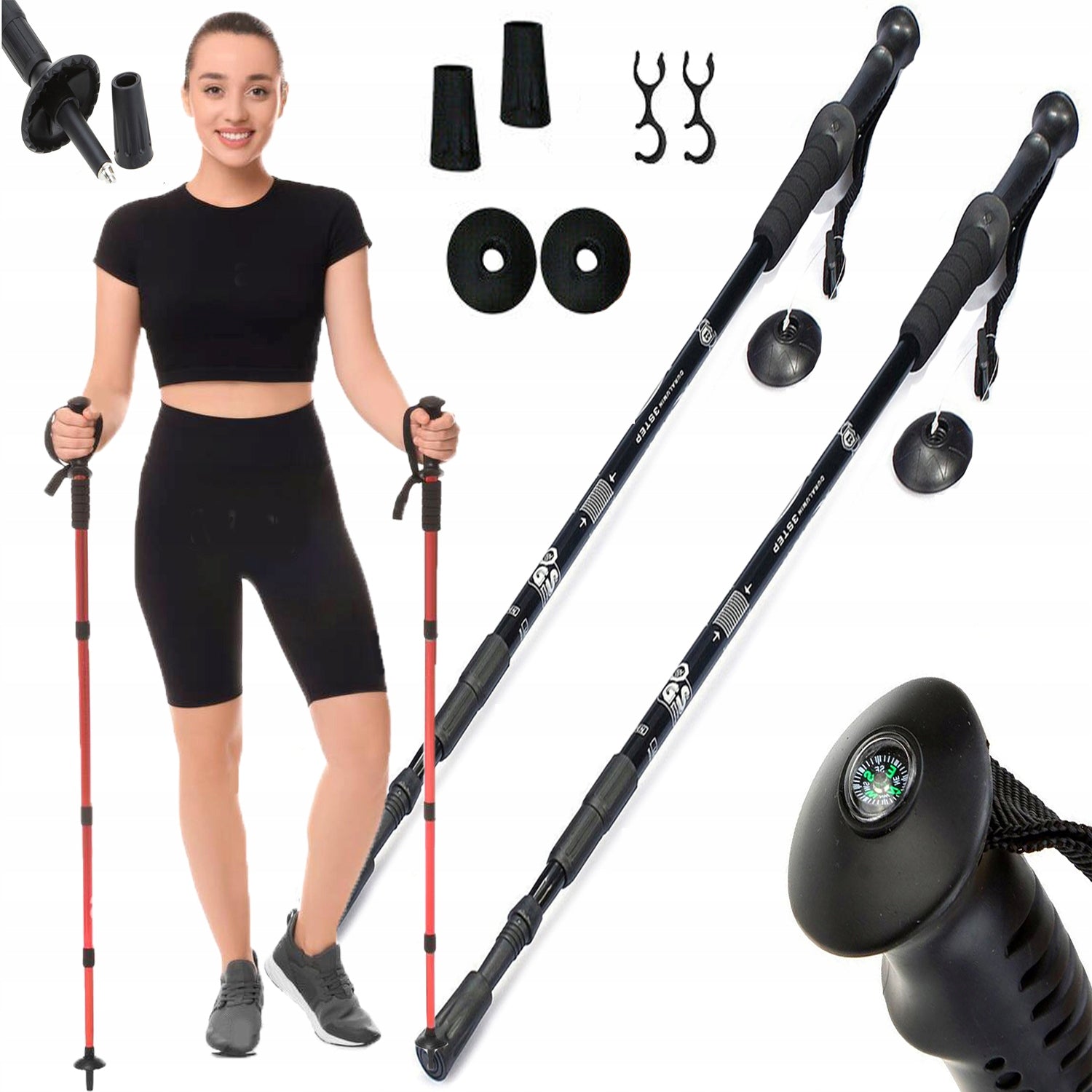 NORDIC WALKING POLES TREKKING POLES MEGA COMFORTABLE set of 2pcs