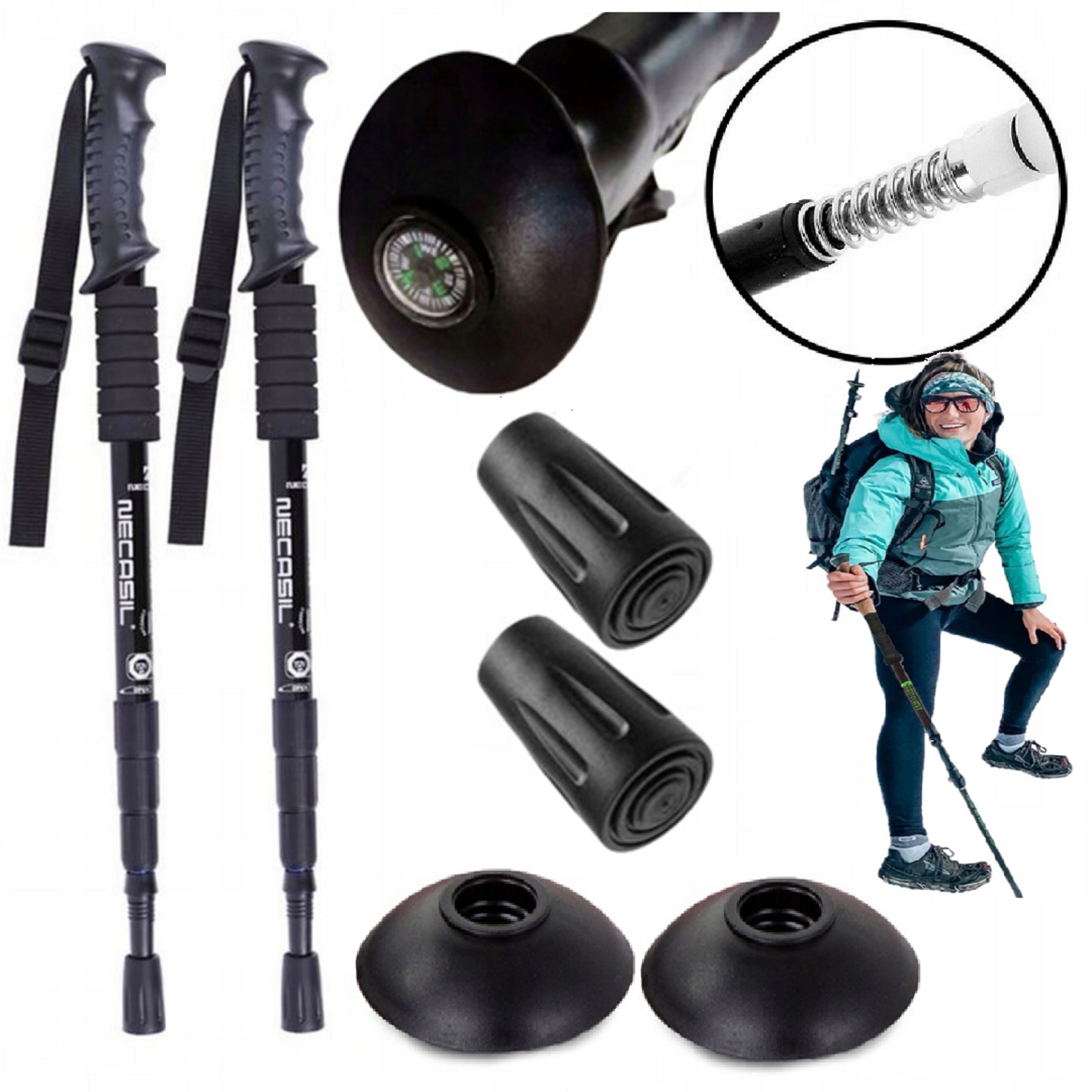 NORDIC WALKING TREKKING poles for walking Adjustable poles Set of 2