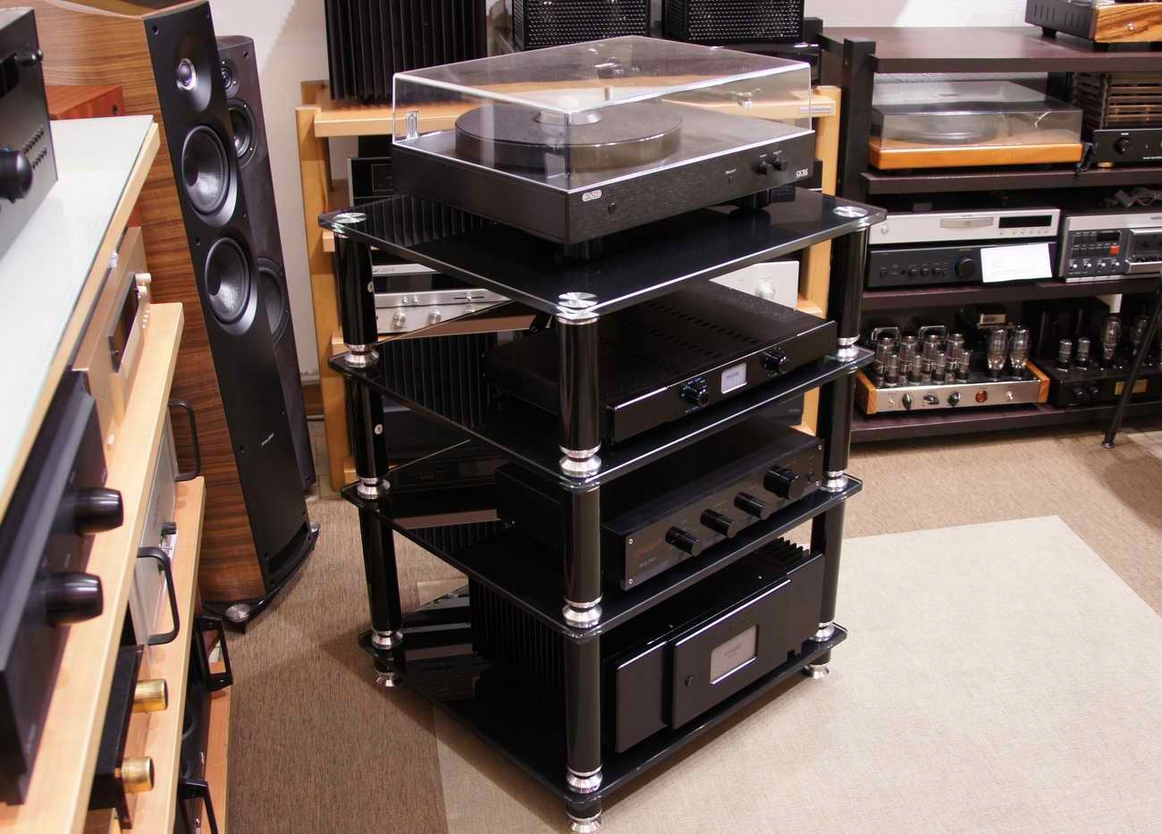 NORSTONE STABBL HIFI BEAUTIFUL BLACK PROFESSIONAL AV TABLE, TEMPERED GLASS Brand Norstone