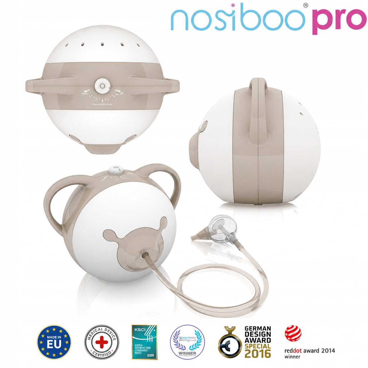 NOSIBOO Pro – medical electric aspirator – Beige Packaging status original