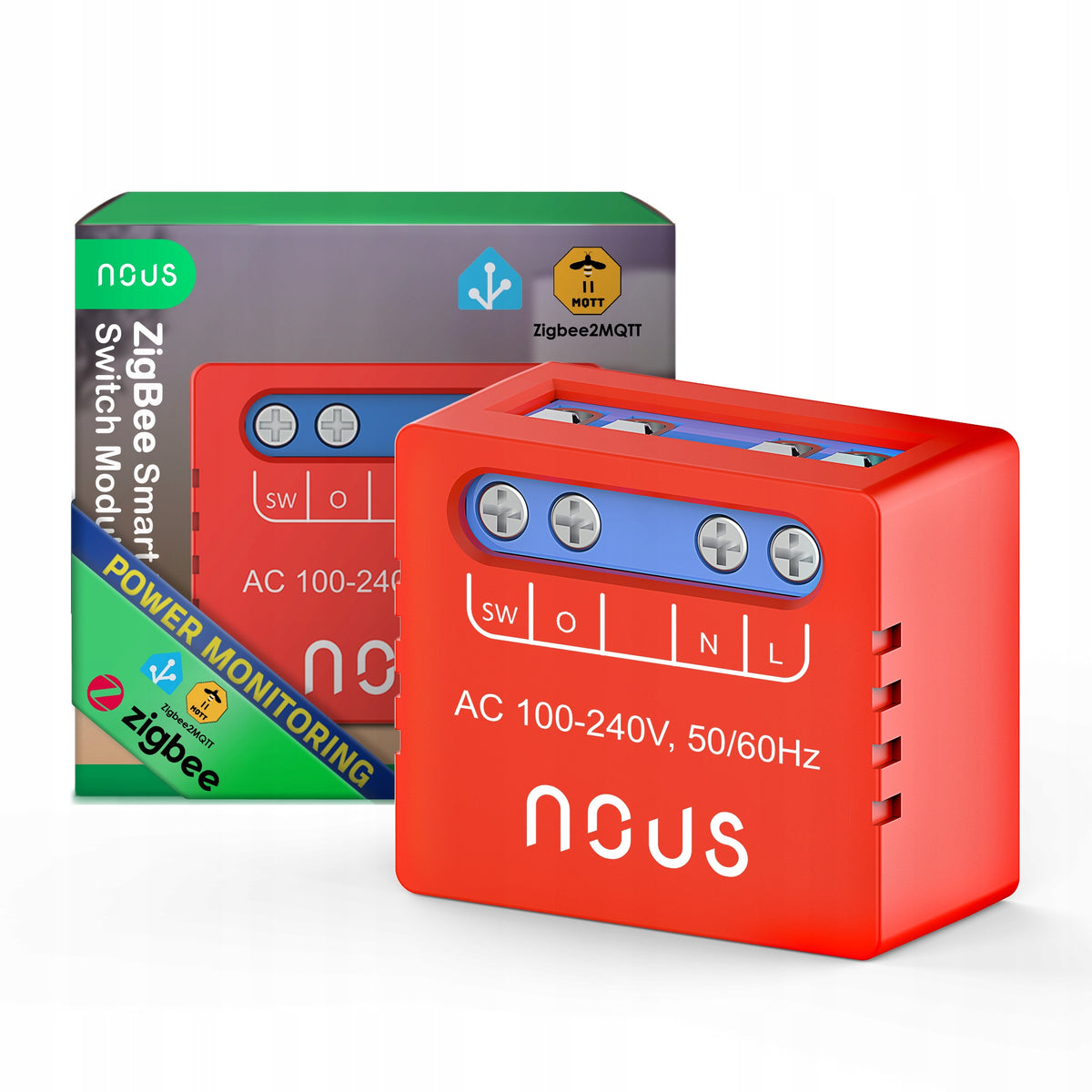 NOUS B5Z ZigBee SmartSwitch relay module 1channel energy measurement 8A 2000W