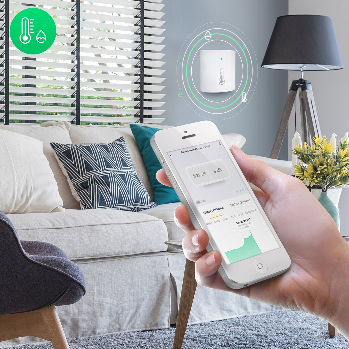 NOUS E5 ZigBee Humidity Temperature Sensor Smart Home Alexa Google Manufacturer code E5