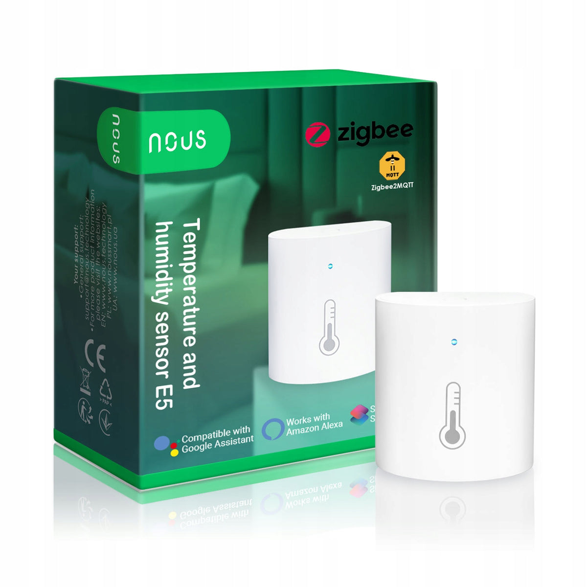 NOUS E5 ZigBee Humidity Temperature Sensor Smart Home Alexa Google