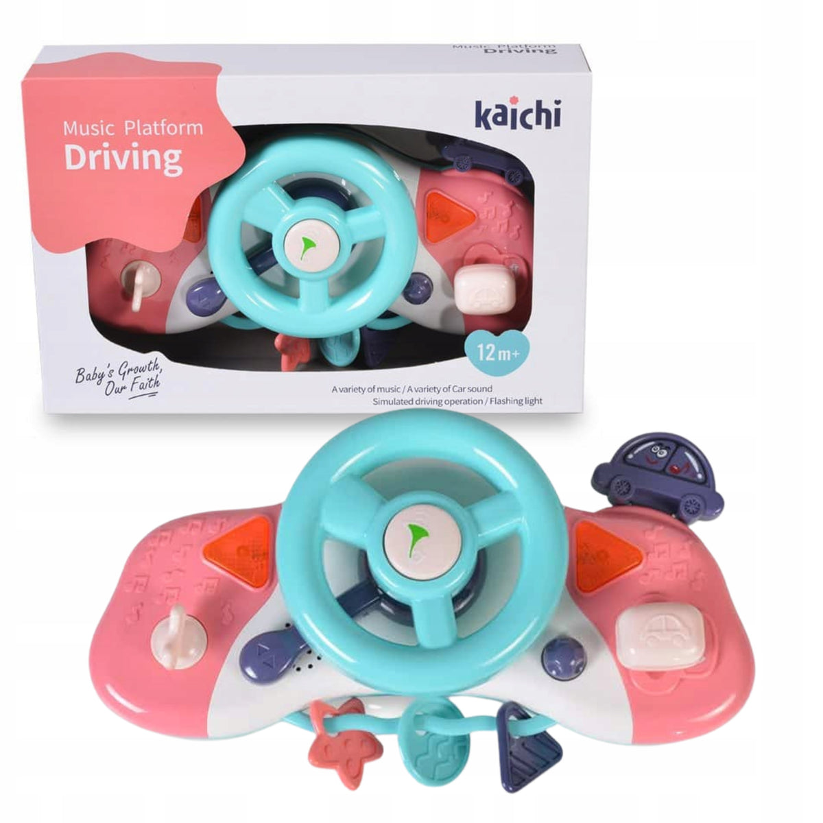 NTERACTIVE BABY STEERING WHEEL FOR STROLLER MUSIC TOY LED SOUNDS Packaging status original