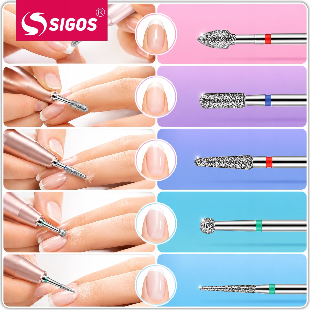 Nail Cutters Set 24in1 for Pedicure Manicure Milling Machine Manufacturer code Frezy do paznokci zestaw 25w1
