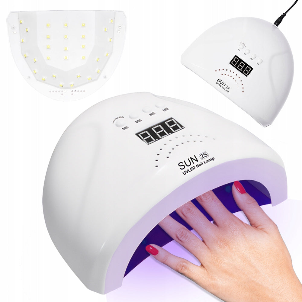 Nail Lamp Manicure EV2 SUN DUAL UV LED Mirror Detachable Bottom 48W