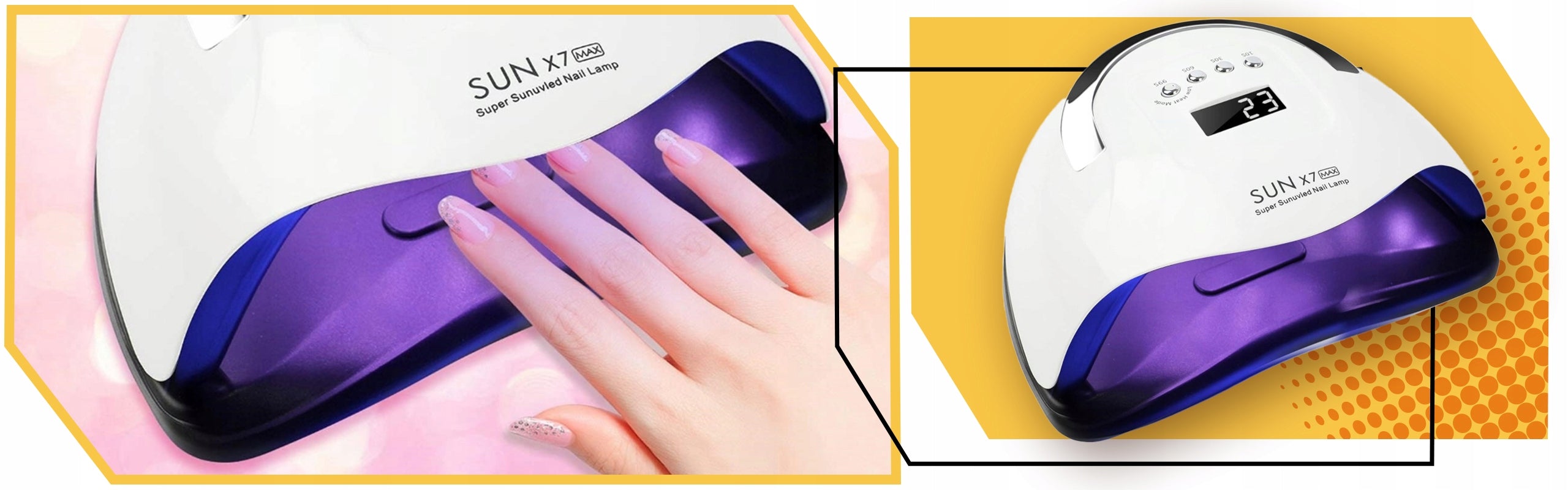 Nail Lamp Strong Manicure Hybrid Gels x7 Max Timer UV/LED 220W Manufacturer code SUN X7 MAX 220W DUAL PRO