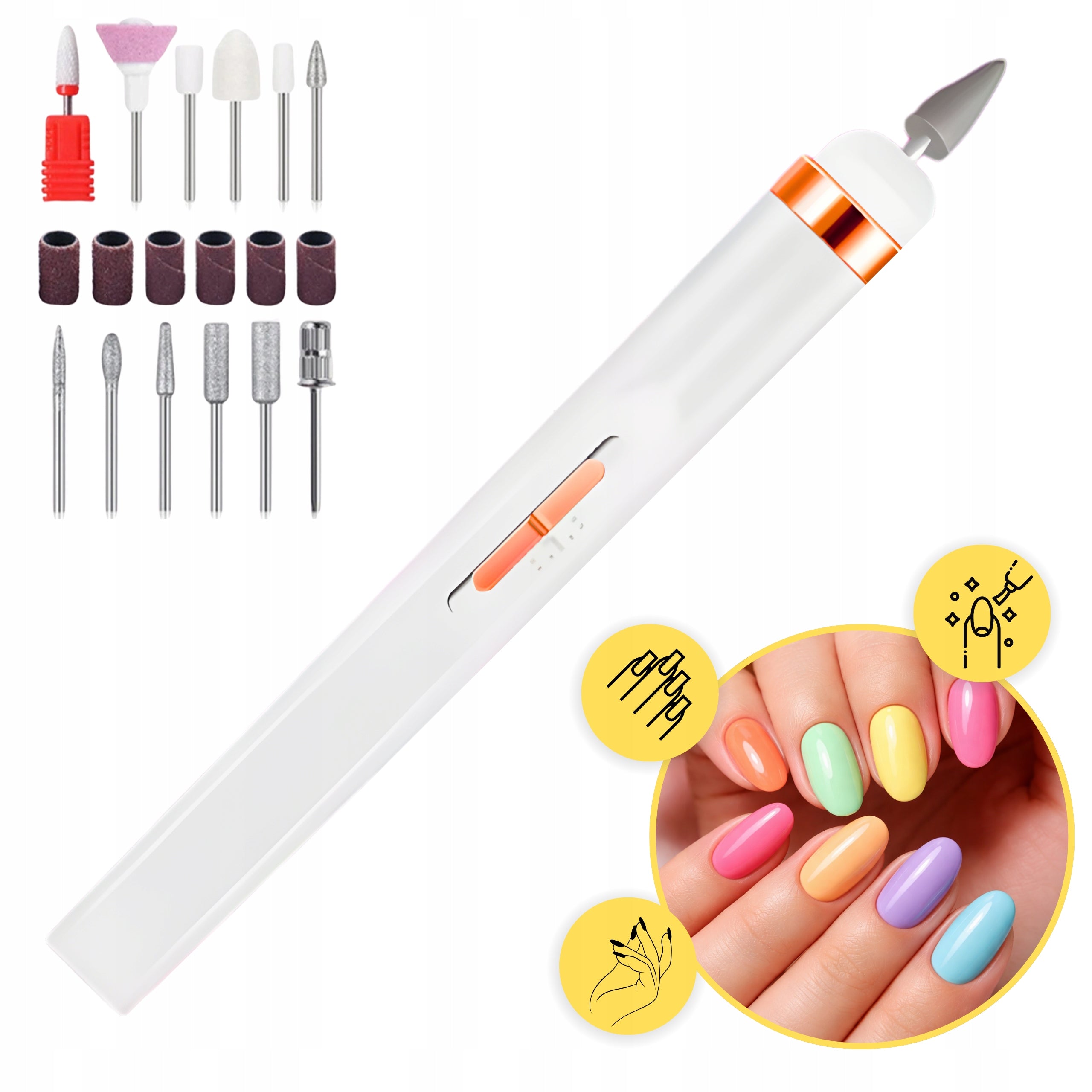 Nail Milling Machine 20W Wireless USB LED Cutter Set Manicure Gel Packaging status original