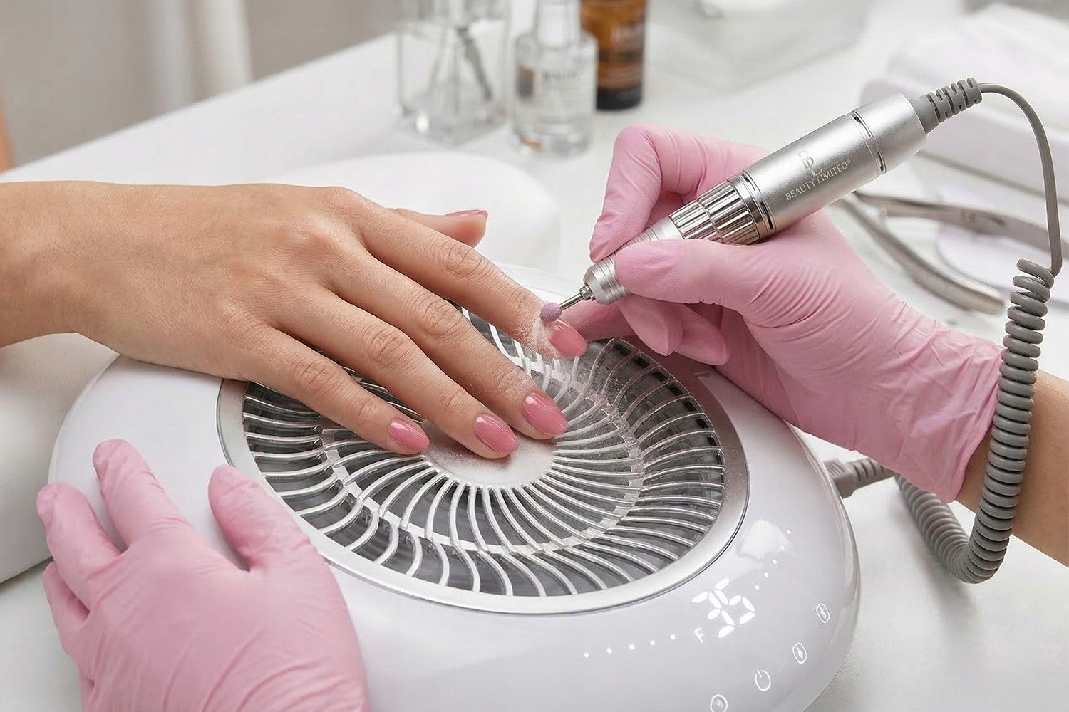 Nail Milling Machine DUST ABSORBER MANICURE PEDICURE HEPA FILTER 65W 2in1 Medical device no