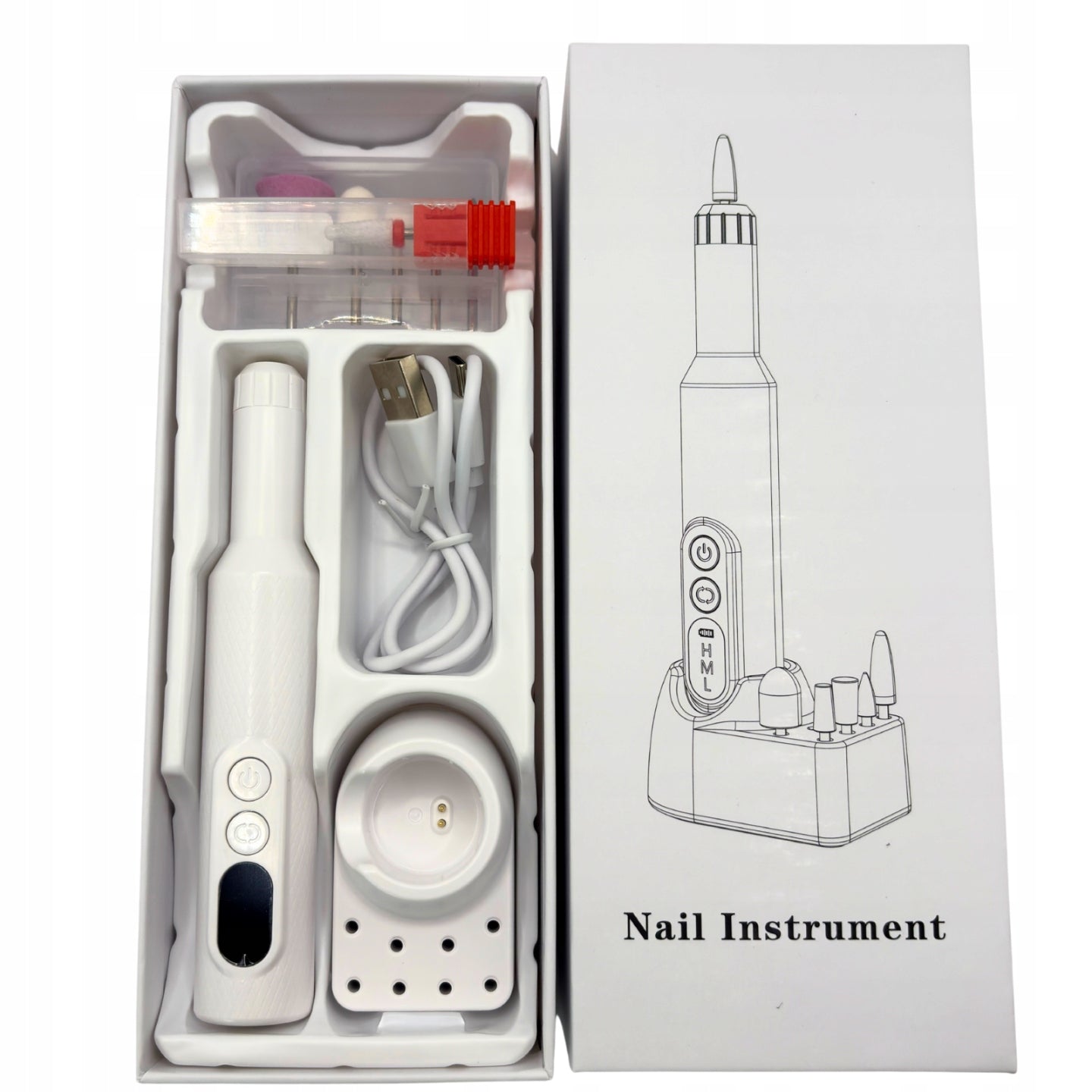 Nail Milling Machine Wireless Manicure Cutter Set Pedicure White Brand no brand