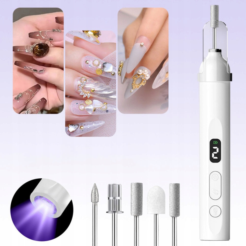 Nail Milling Machine Wireless Set 13800 Rpm With Led And Uv Light Packaging status original