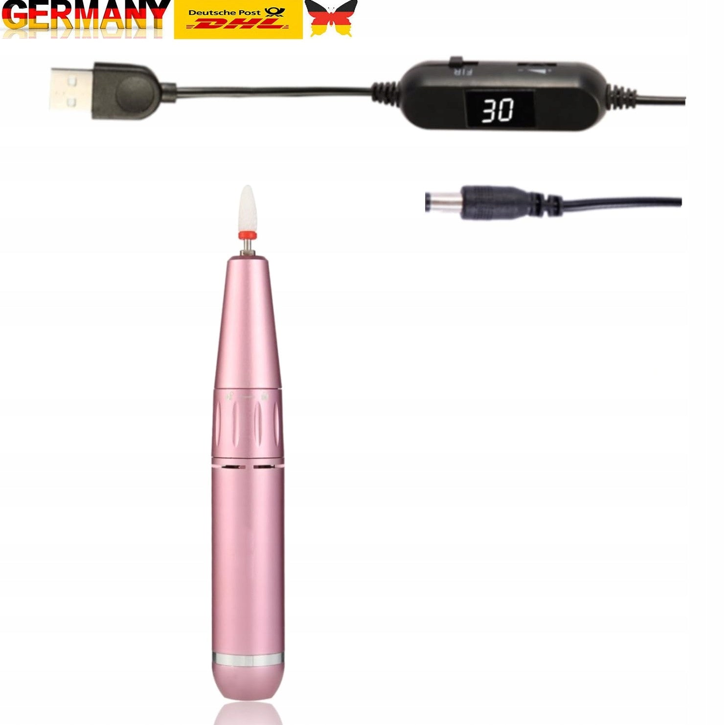 Nail Polishing and Labeling Pen in Elegant Rose Gold for Precise Work Power 1.04 W
