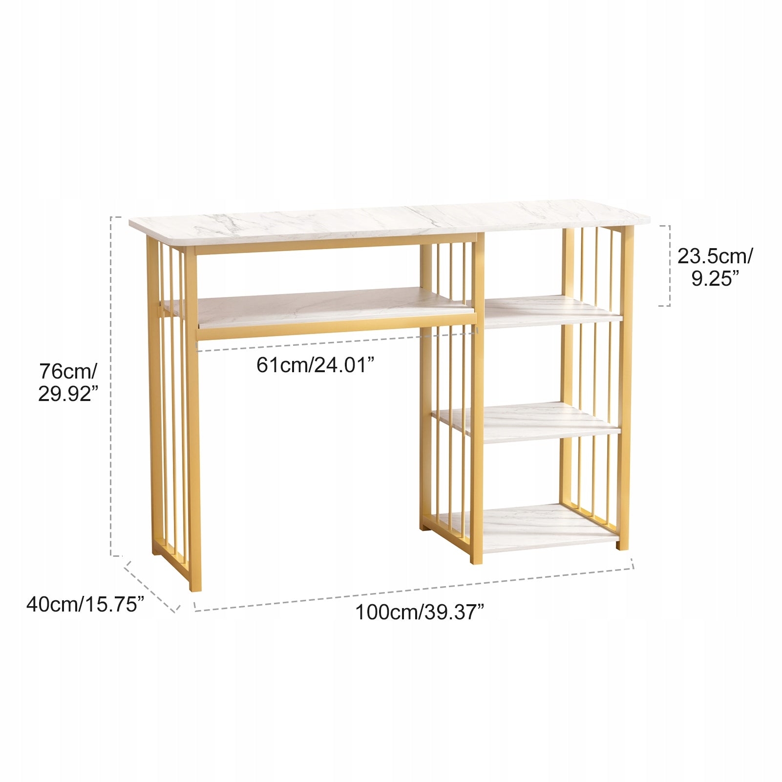 Nail Table, Manicure Desk with Multi Open Shelves, Nail Station 100x40x75cm Packaging status original