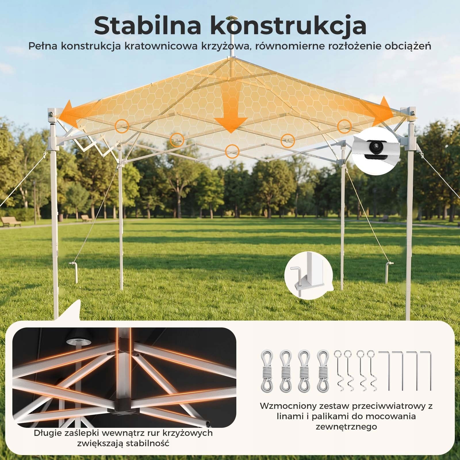 Namiot ogrodowy 3x3m – Wodoodporny, ochrona UV 50+, szybki montaż Manufacturer Devoko